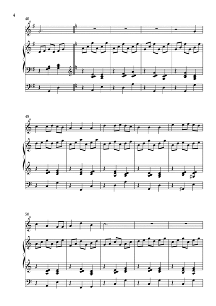 We Wish You a Merry Christmas, Op. 184 (Treble Instrument and Organ) by Vidas Pinkevicius (2022) Woodwind Duet scores gallery preview page 4