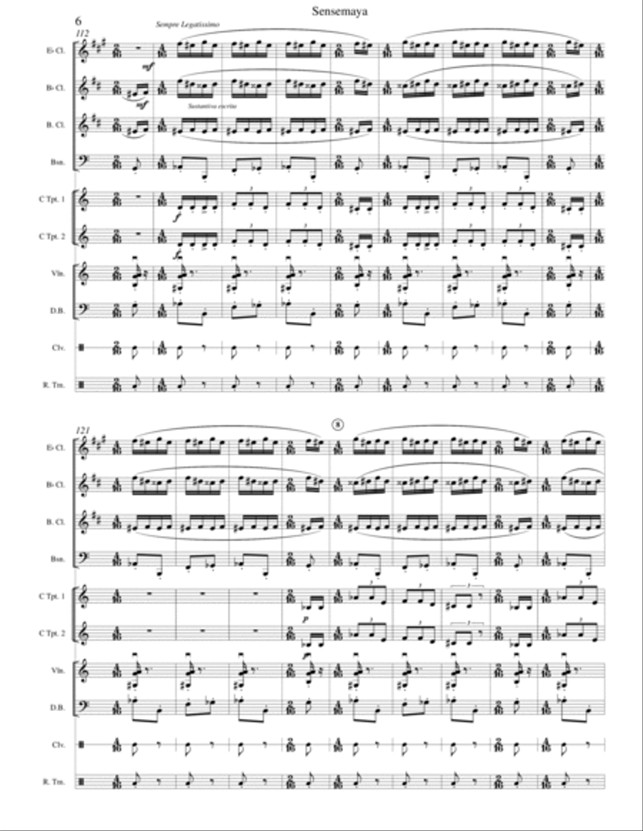 Revueltas 1938 Sensemayá canto para matar a una culebra for Chamber Ensemble Large Ensemble scores gallery preview page 6