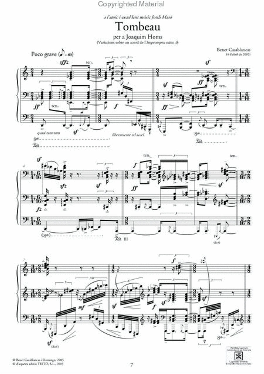 Tombeau Tombeau Piano Solo scores gallery preview page 2