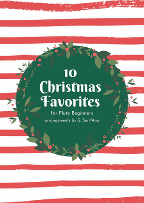 Book cover for 10 Christmas Favorites for Flute Beginners (Easy / Solo)