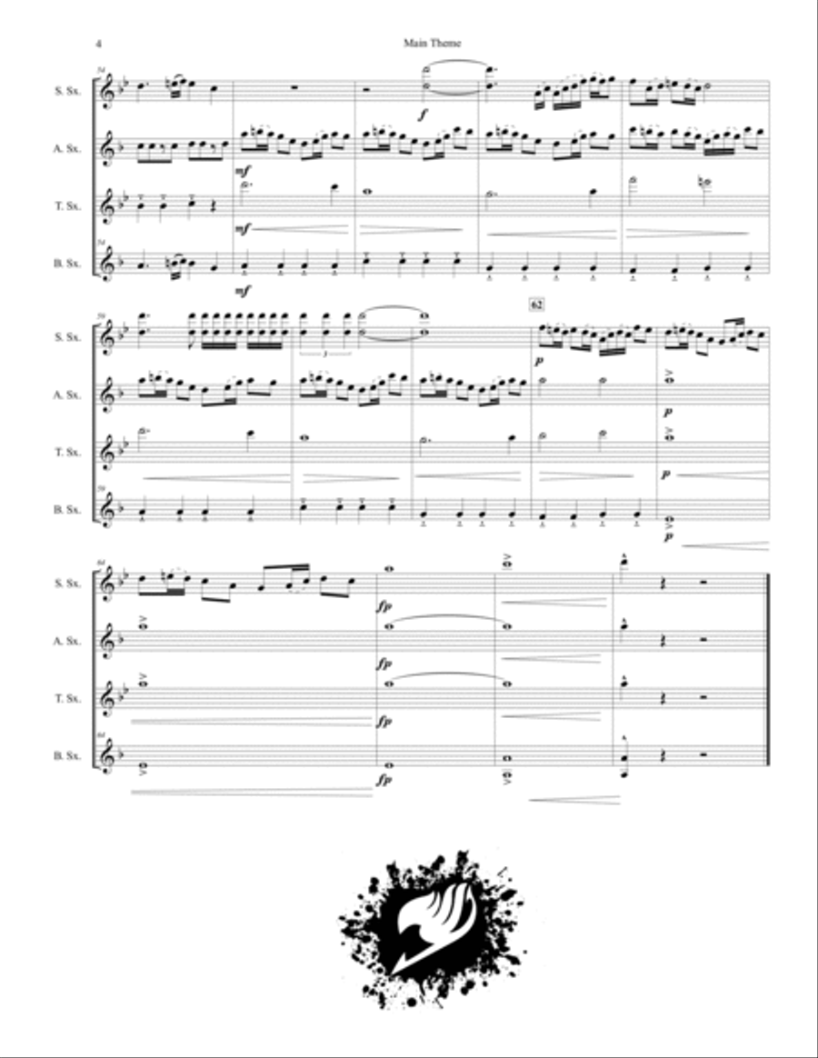 Fairy Tail Woodwind Quartet scores gallery preview page 4