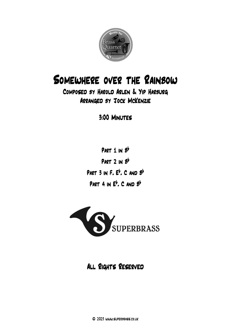 Over The Rainbow Brass Quartet scores gallery preview page 1