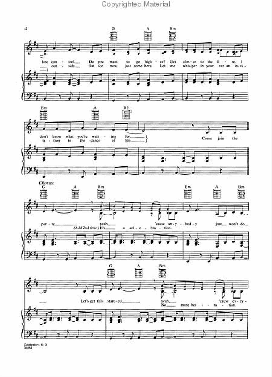 Celebration Piano, Vocal, Guitar scores gallery preview page 3