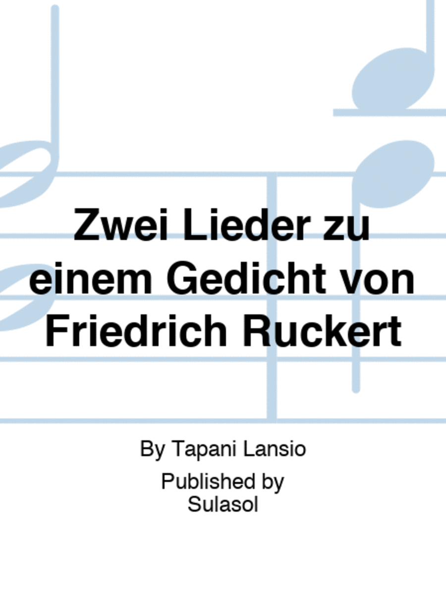 Zwei Lieder zu einem Gedicht von Friedrich Rückert Baritone Voice scores gallery preview page 1