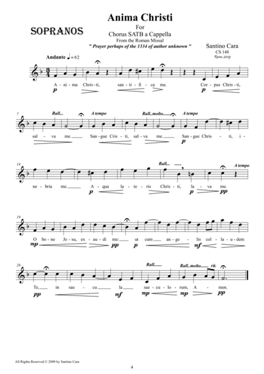 Anima Christi - Prayer for Choir SATB a cappella image number null