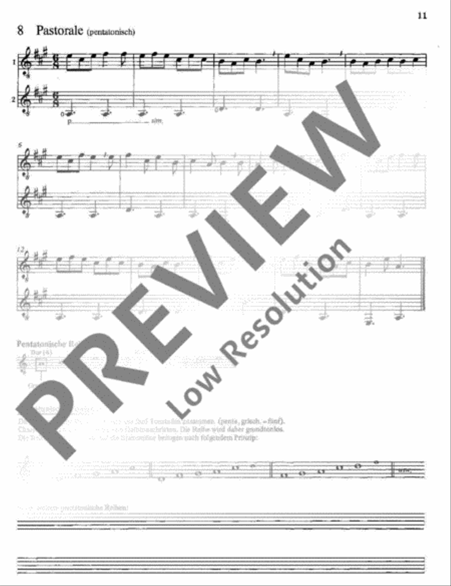 Elf Stücke für den Anfang Guitar Ensemble scores gallery preview page 12