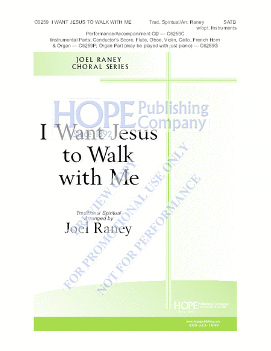 I Want Jesus to Walk with Me 4-Part scores gallery preview page 2