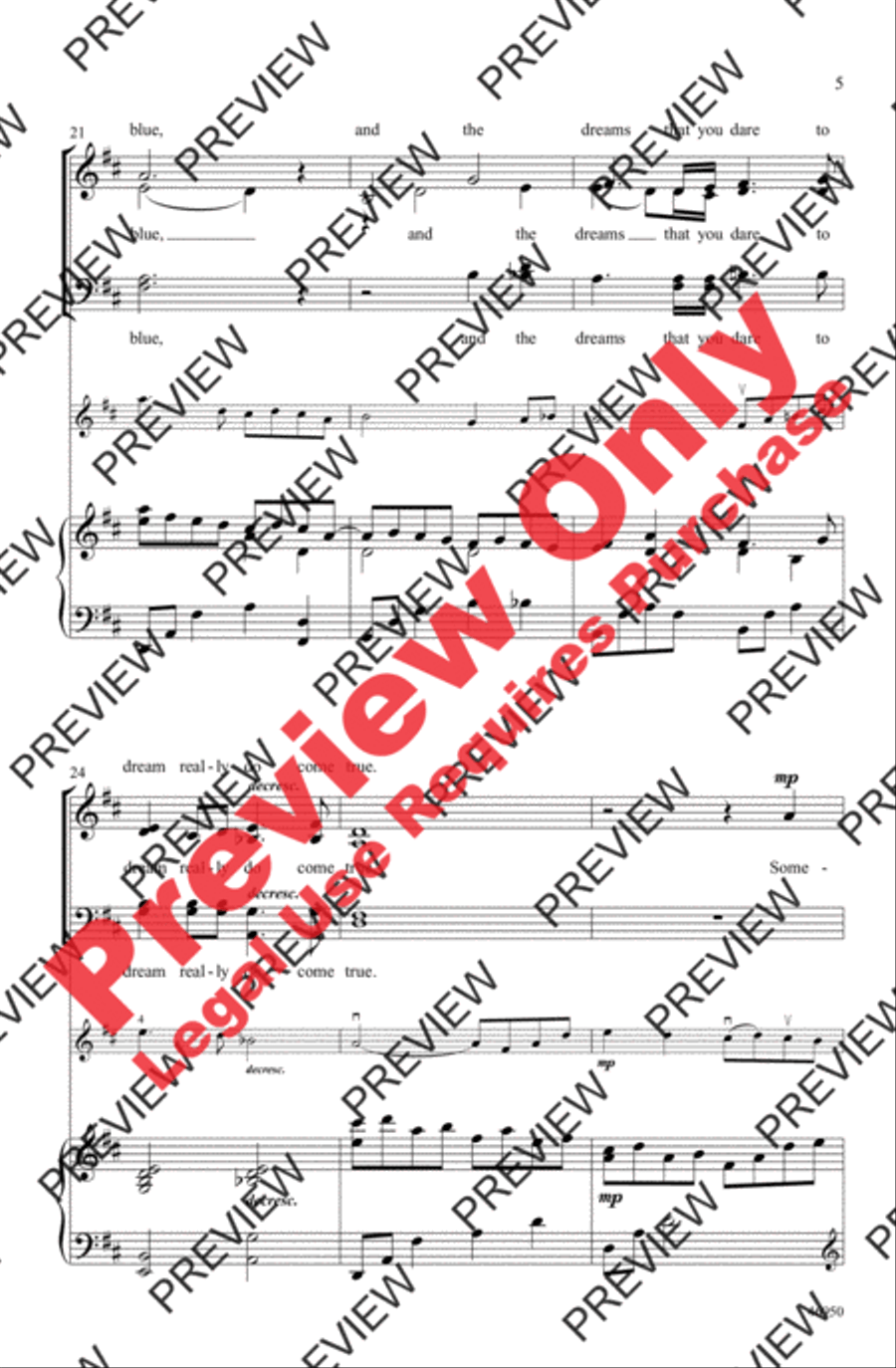 Over the Rainbow 4-Part scores gallery preview page 5