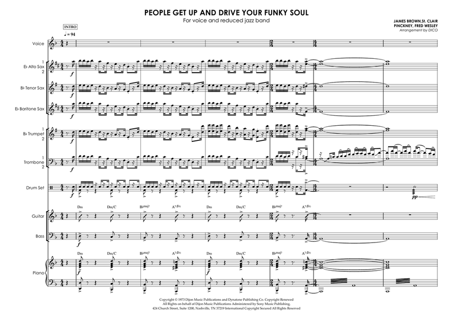 People Get Up And Drive Your Funky Soul - Score Only Jazz Ensemble scores gallery preview page 5