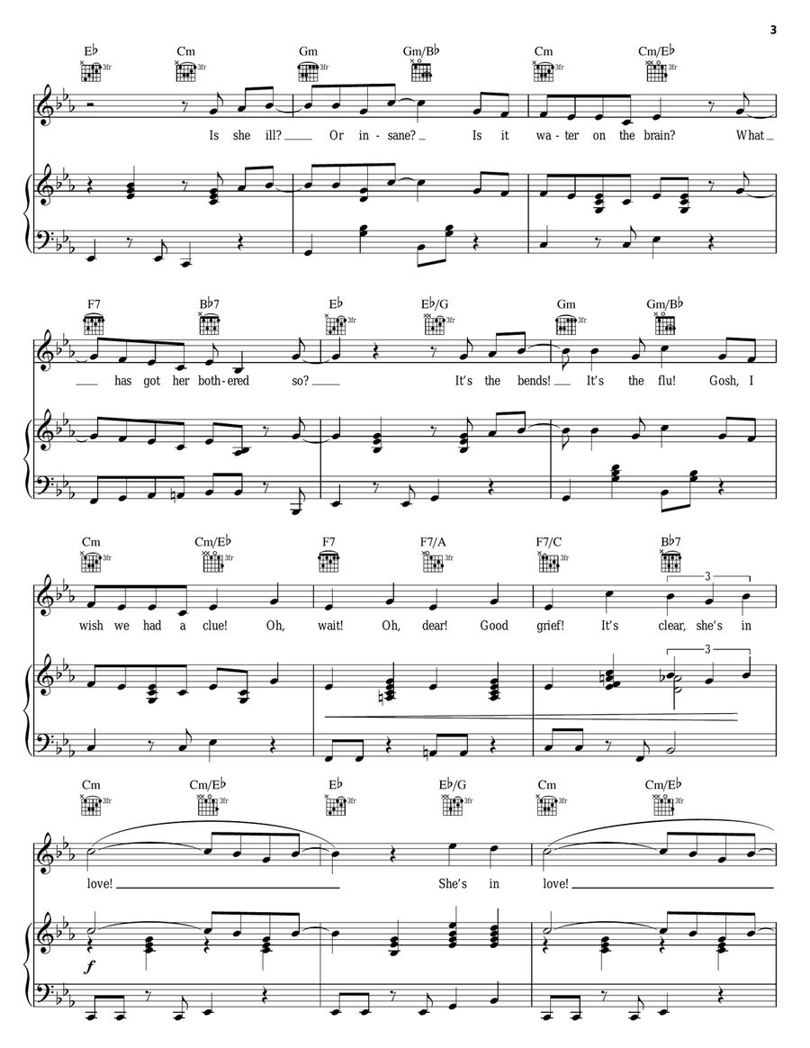 She's In Love (from The Little Mermaid: A Broadway Musical) Piano, Vocal, Guitar scores gallery preview page 3