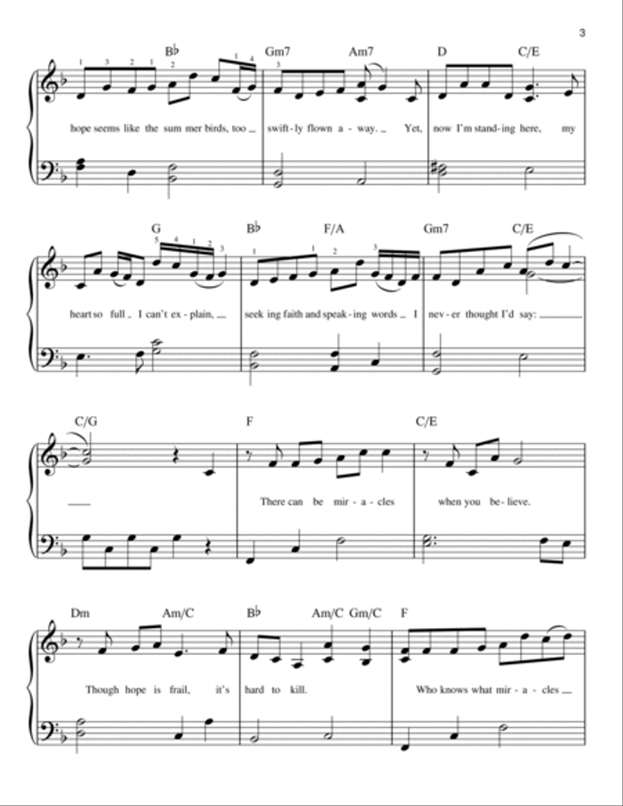 When You Believe (from The Prince Of Egypt) Easy Piano scores gallery preview page 3