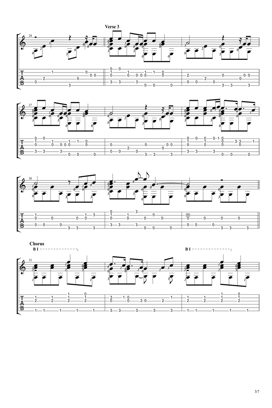 Fix You Guitar Solo scores gallery preview page 3