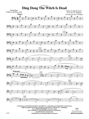 Variations on Ding Dong the Witch Is Dead (fromThe Wizard of Oz): (wp) B-flat Tuba B.C.