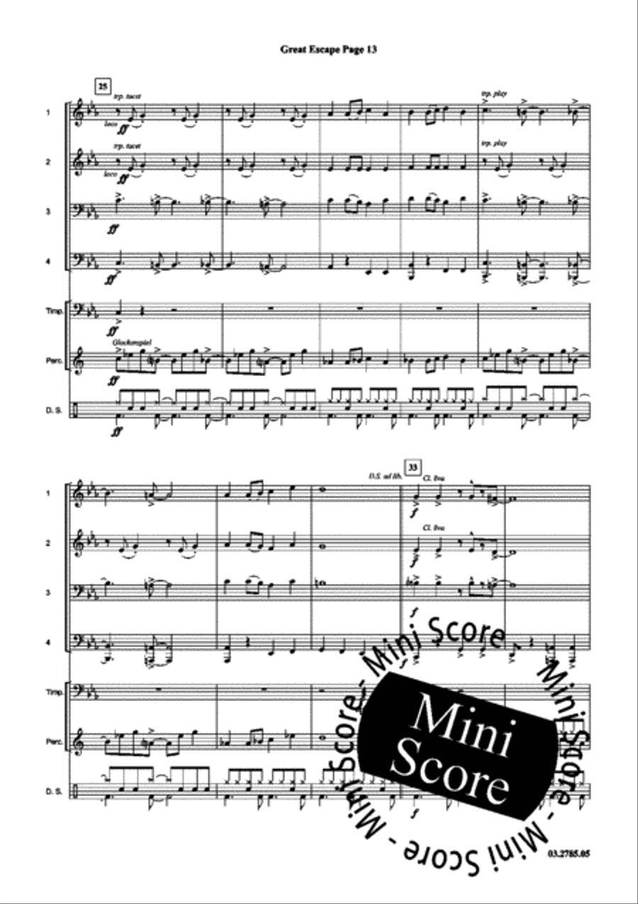 Great Escape Great Escape Fanfare Band scores gallery preview page 17