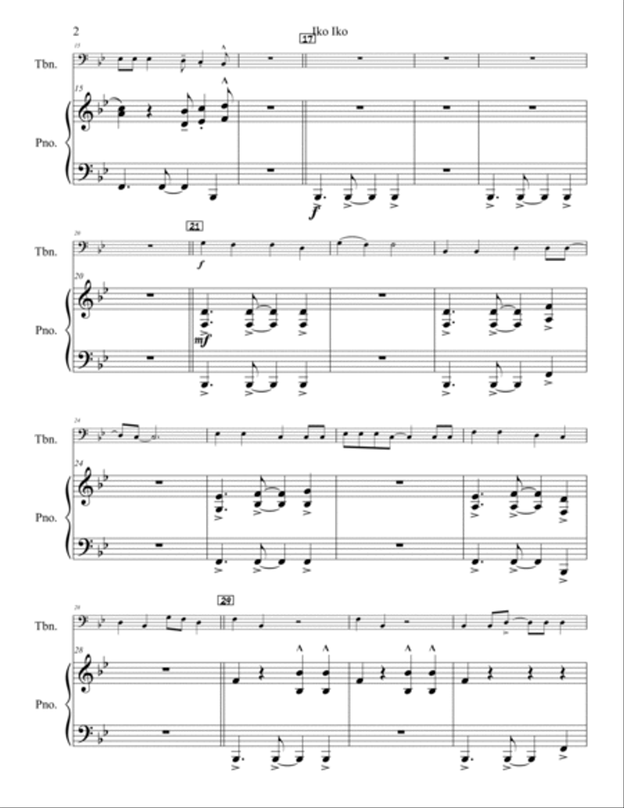 Iko Iko Piano scores gallery preview page 3
