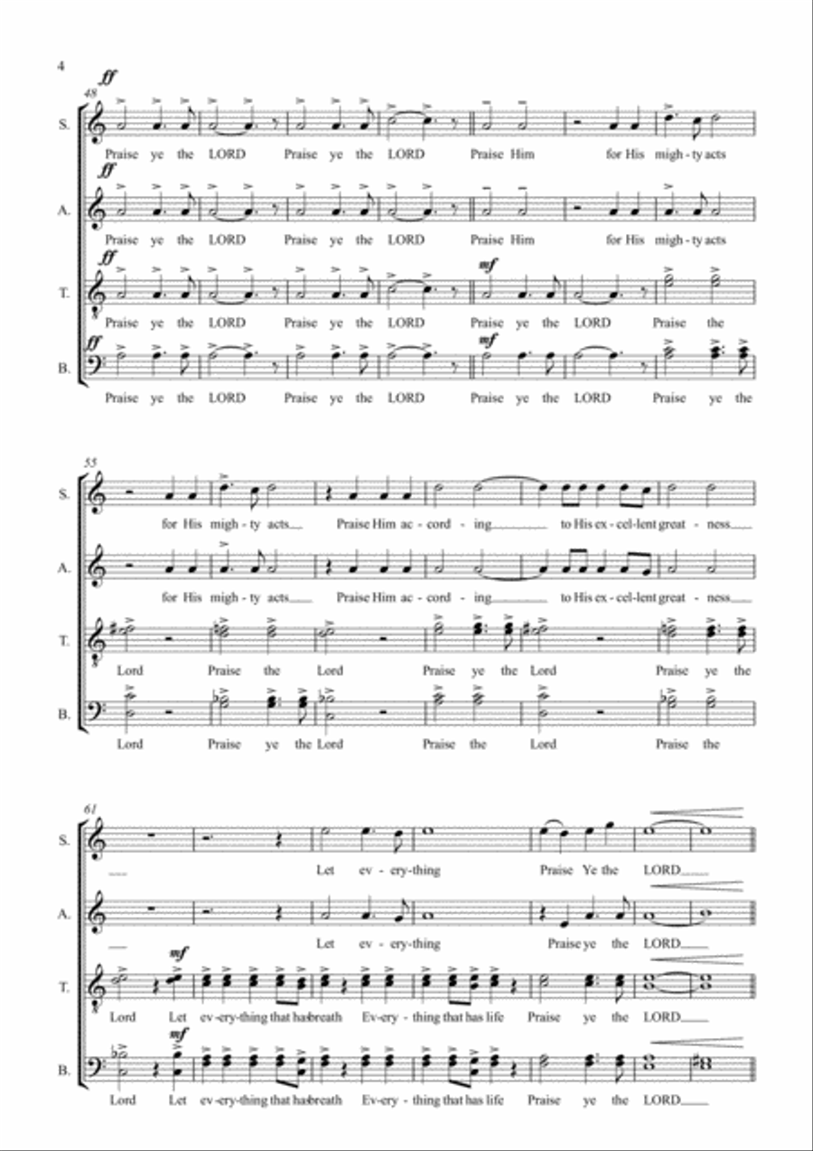 Psalm 150 Psalm 150 4-Part scores gallery preview page 6