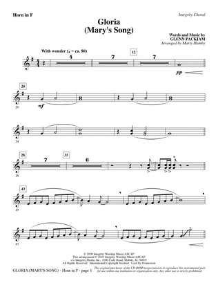 Gloria (Mary's Song) - F Horn