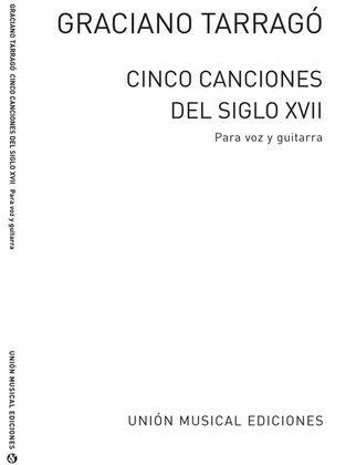 Book cover for 5 Canciones Del Siglo XVII for Voice and Guitar