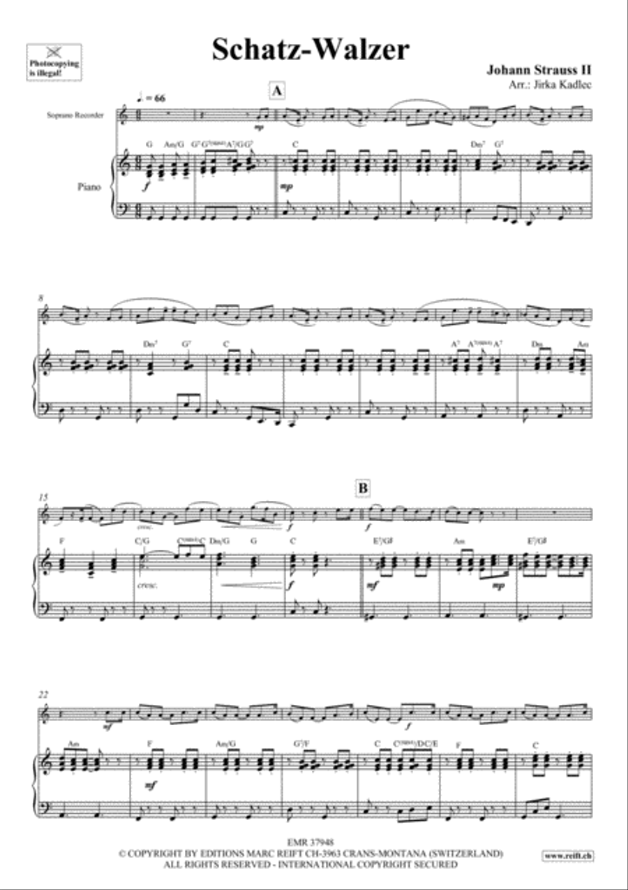 Schatz-Walzer Soprano Recorder scores gallery preview page 3
