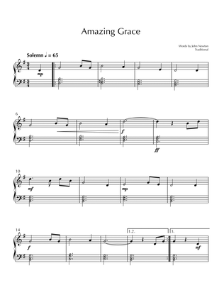 Book cover for Amazing Grace - Easy Piano in G Major