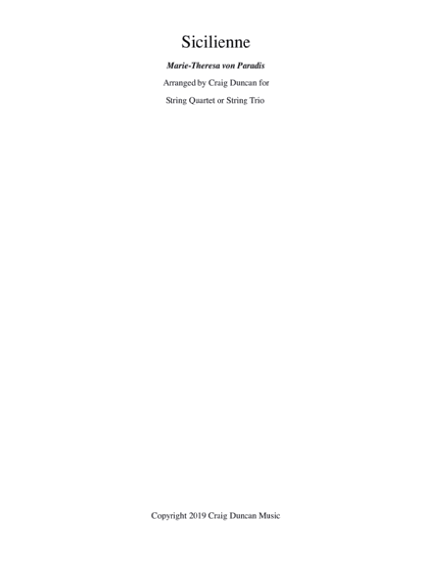 Sicilienne Sicilienne String Quartet scores gallery preview page 1