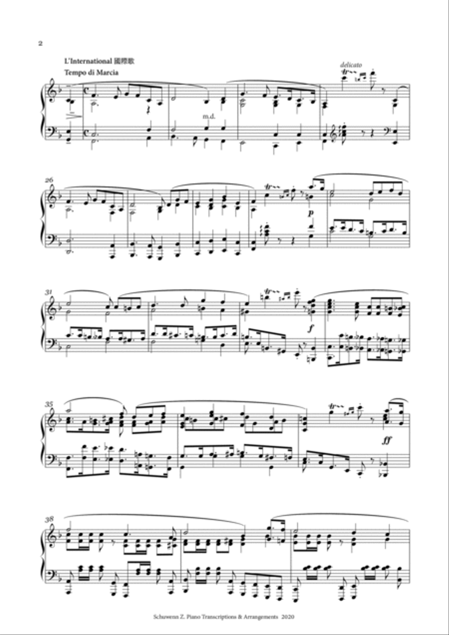 Variations on L'Internationale Piano Solo scores gallery preview page 2