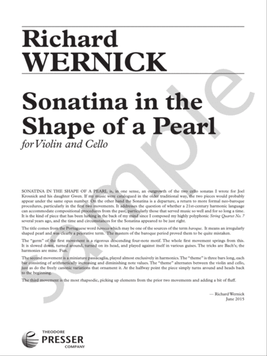 Sonatina in the Shape Of A Pearl Chamber Music scores gallery preview page 3