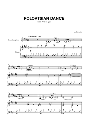 Book cover for Polovtsian Dance (from Prince Igor) (for Tenor Saxophone and Piano)