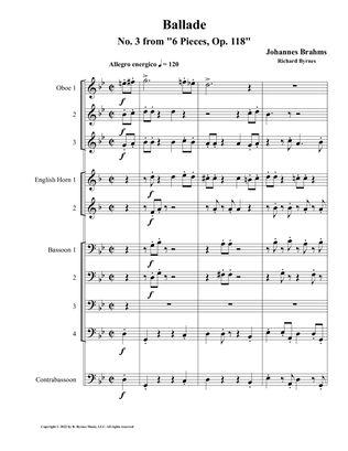 Ballade, Op. 118 (Double Reed Choir)