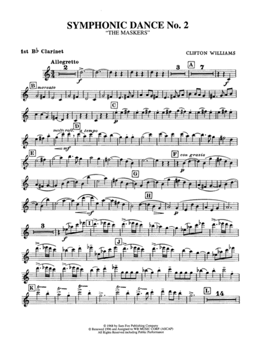 Symphonic Dance No. 2: 1st B-flat Clarinet