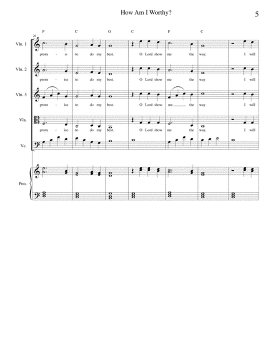 How Am I Worthy (Mary's Prayer) - strings and piano with parts image number null