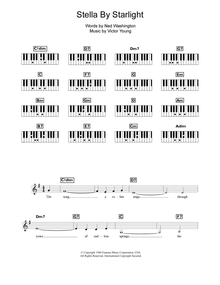 Stella By Starlight Stella By Starlight Piano Solo scores gallery preview page 1