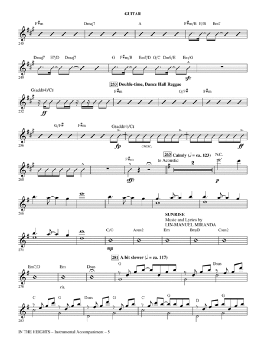 In The Heights (Choral Medley) (arr. Mac Huff) - Guitar Choir scores gallery preview page 5