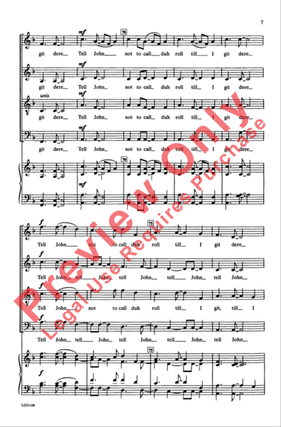 John Saw Duh Numbuh John Saw Duh Numbuh 4-Part scores gallery preview page 7