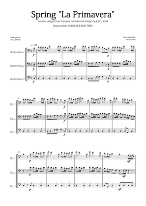 Book cover for "Spring" (La Primavera) by Vivaldi - Easy version for DOUBLE BASS TRIO