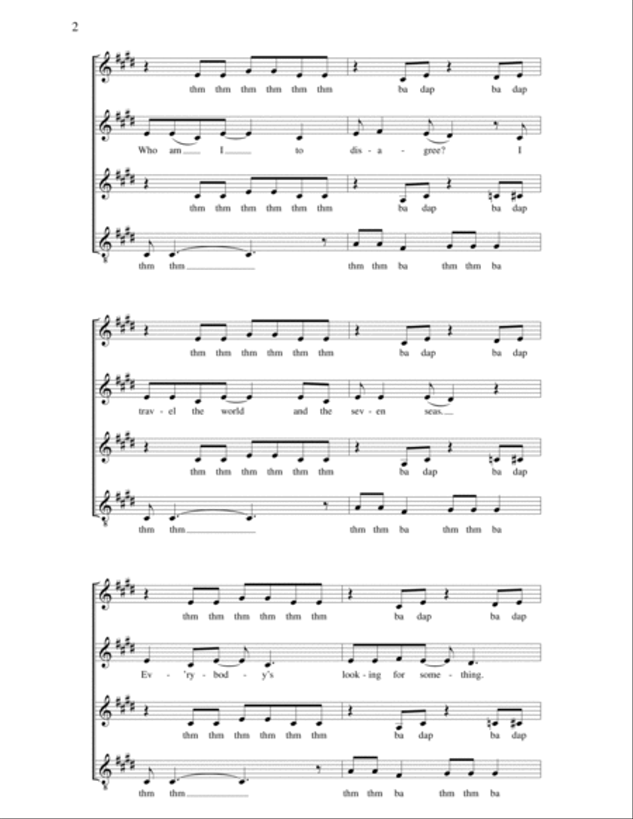 Sweet Dreams (Are Made Of This) (arr. Deke Sharon) SSAA scores gallery preview page 2
