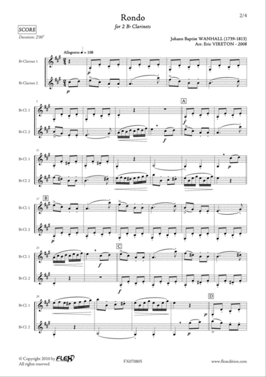Rondo Clarinet Duet scores gallery preview page 2