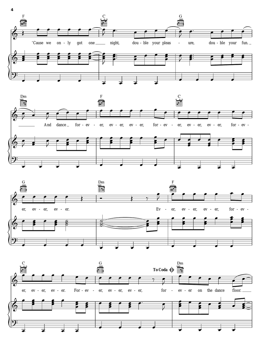 Forever Piano, Vocal, Guitar scores gallery preview page 4