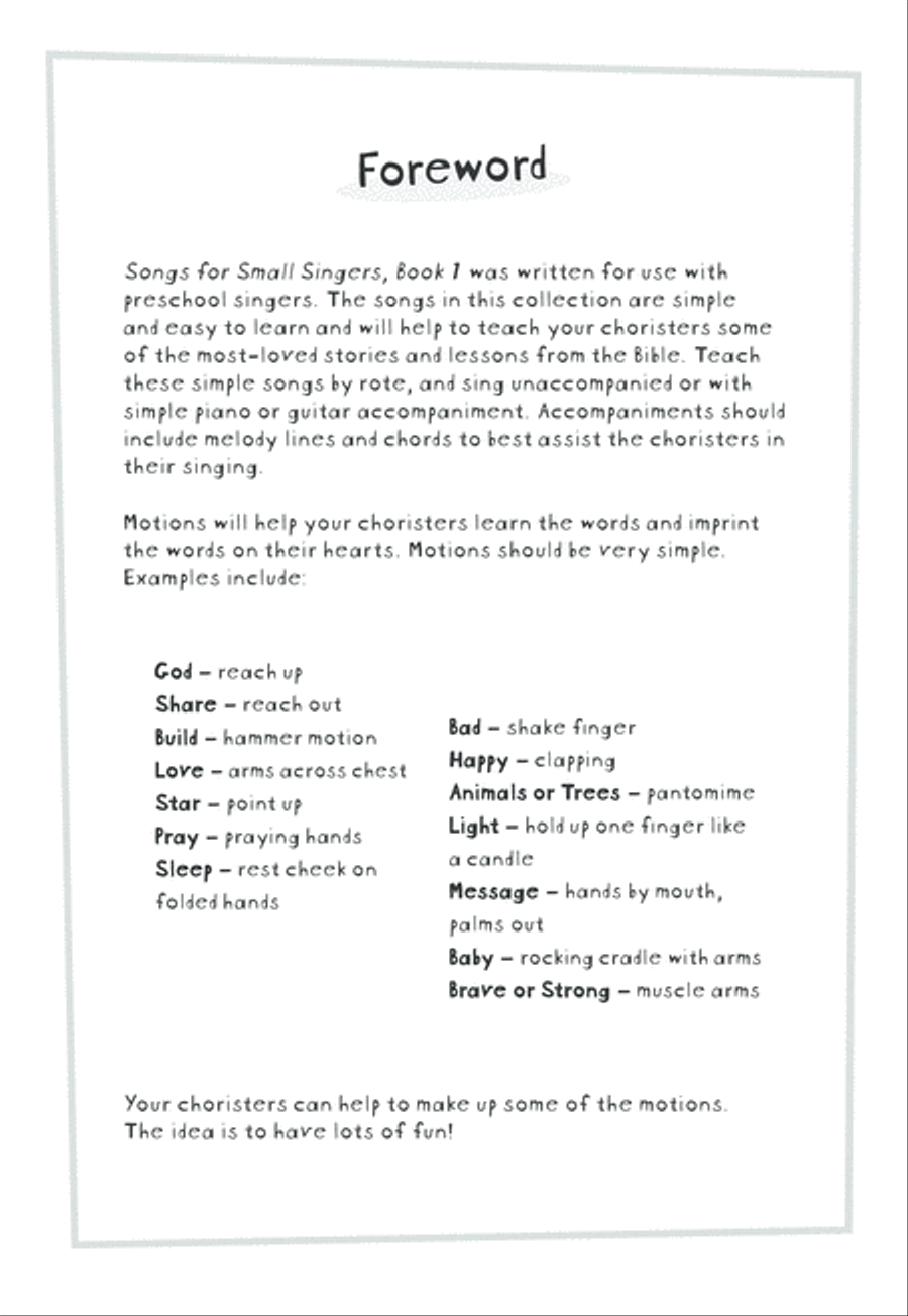 Songs for Small Singers, Book 1 Unison Choir scores gallery preview page 4