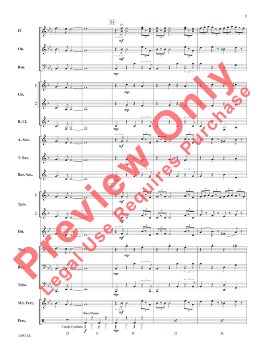Ode to a Flash Mob Concert Band scores gallery preview page 9