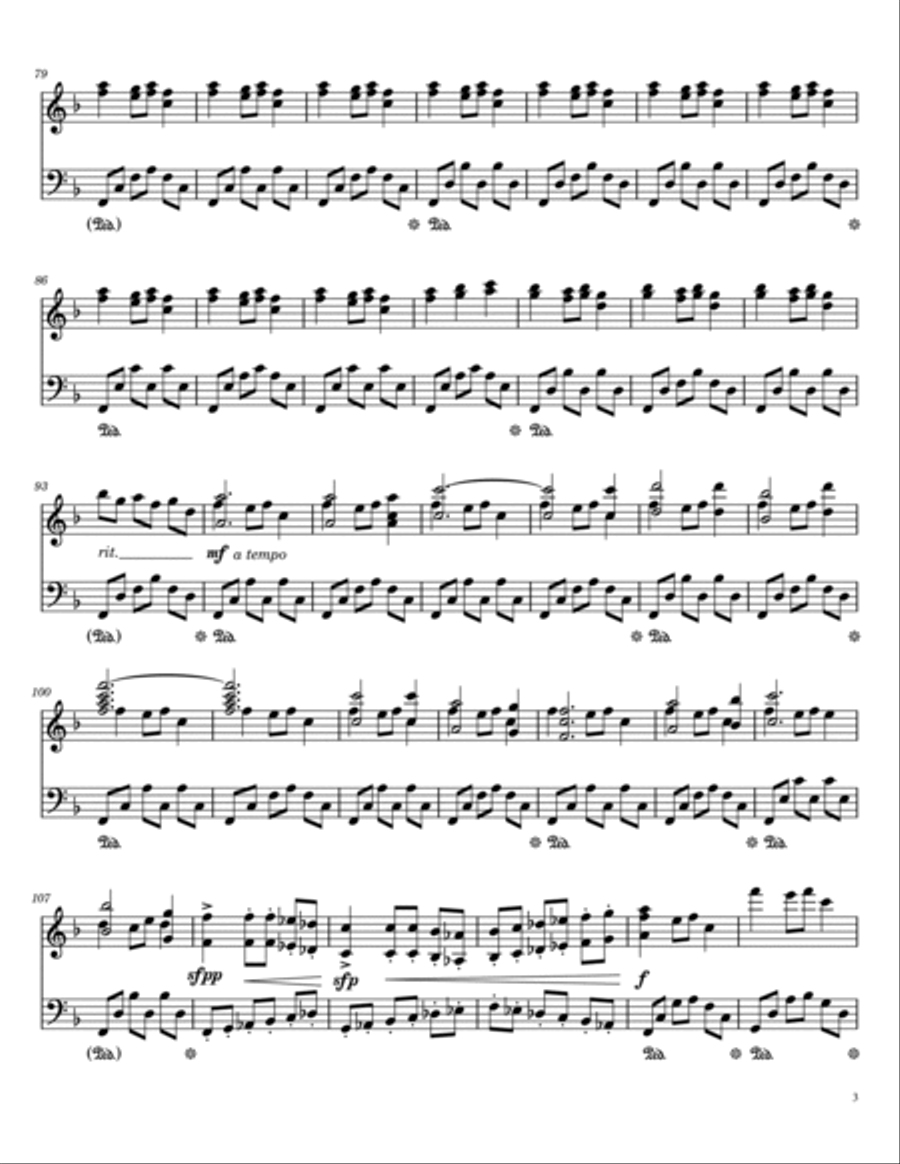 Carol of the Holy Night Piano Solo scores gallery preview page 3