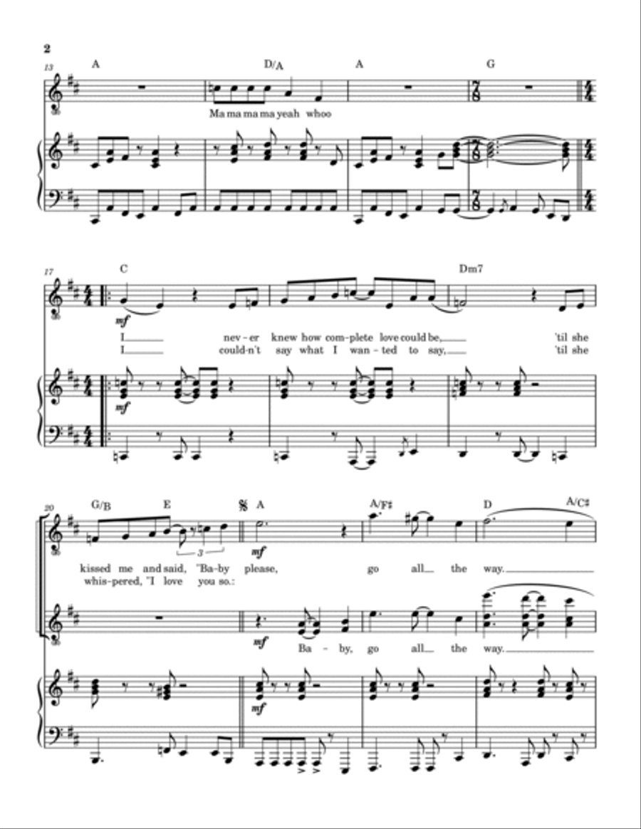 Go All The Way Piano, Vocal, Guitar scores gallery preview page 3