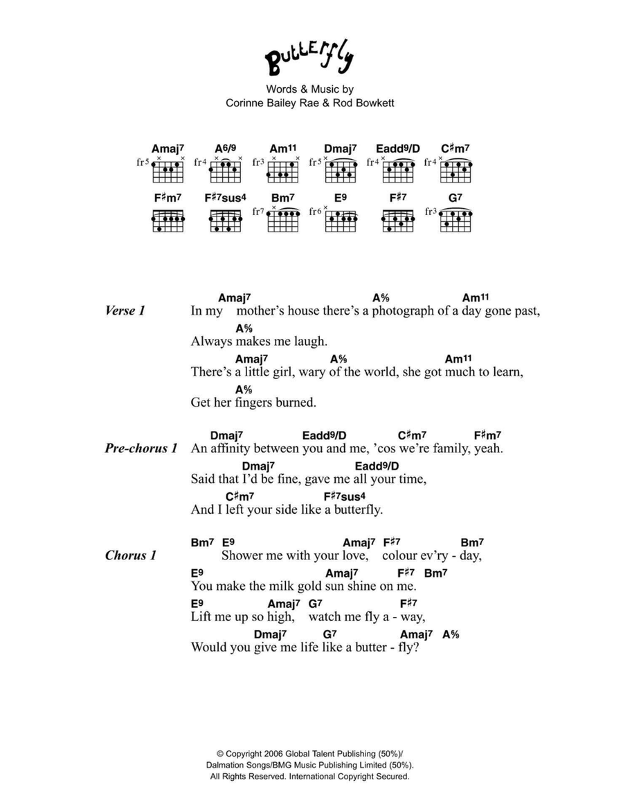 Butterfly Butterfly Acoustic Guitar scores gallery preview page 1