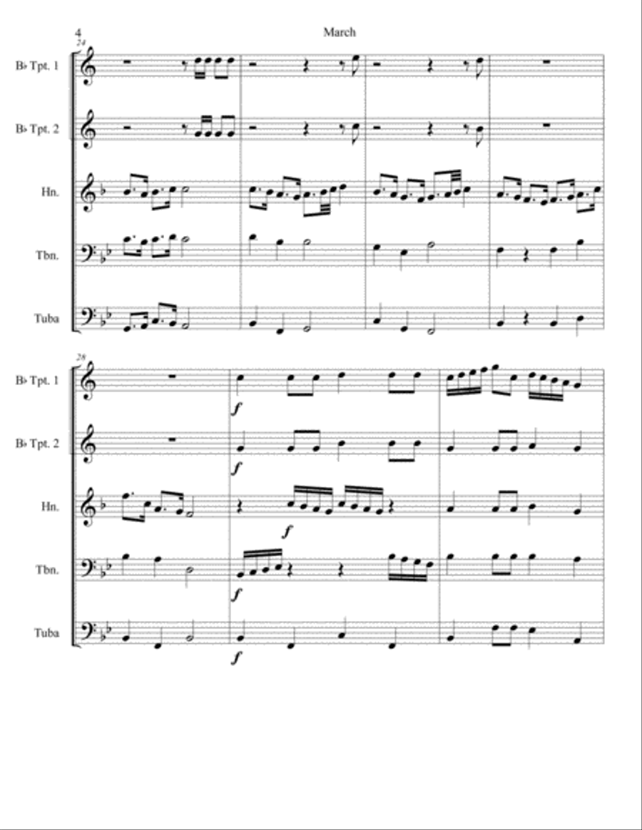 March for Brass Quintet Brass Quintet scores gallery preview page 5