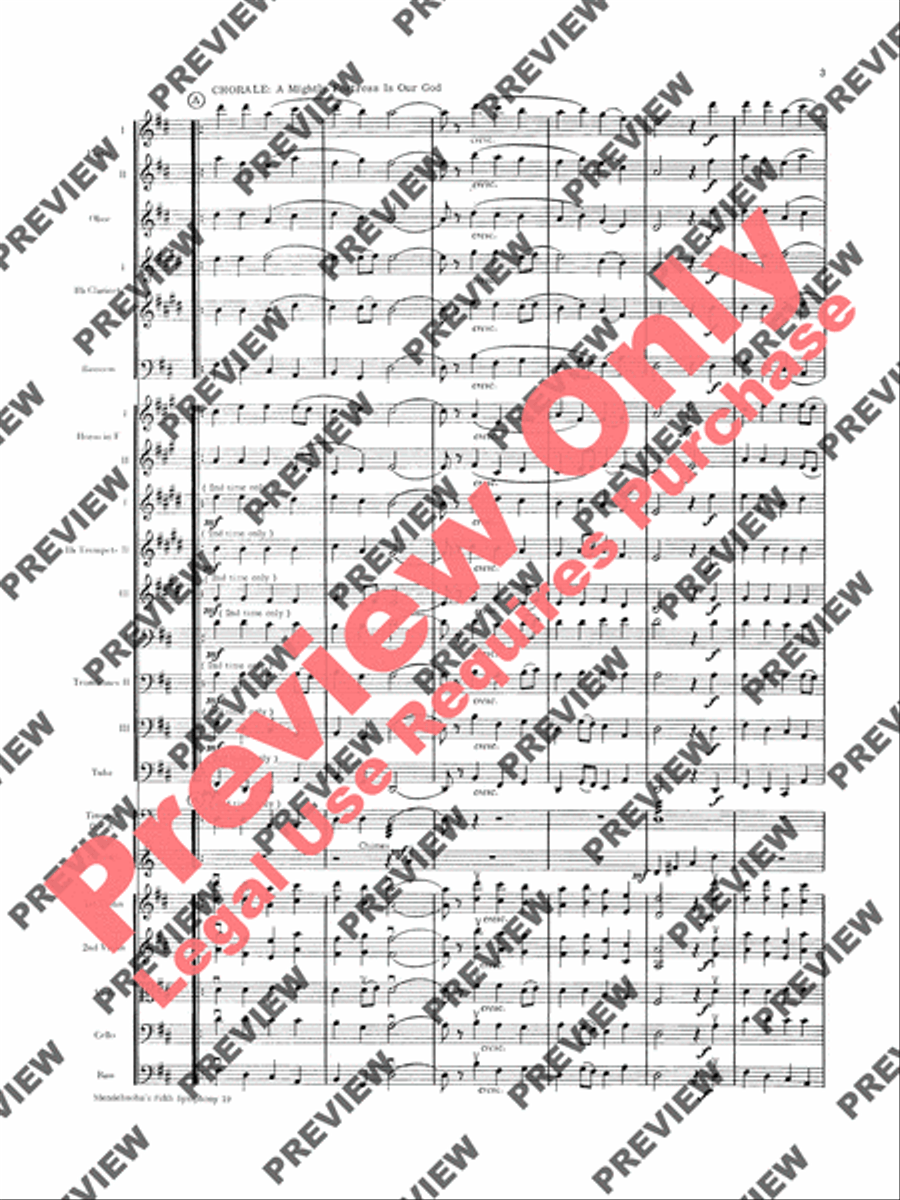 Mendelssohn's 5th Symphony Reformation, 4th Movement Full Orchestra scores gallery preview page 4