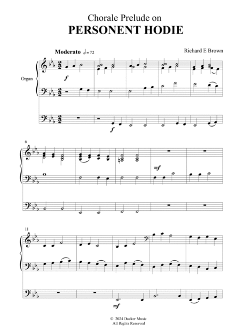 Chorale Prelude on Personent Hodie - Organ Organ Solo scores gallery preview page 3