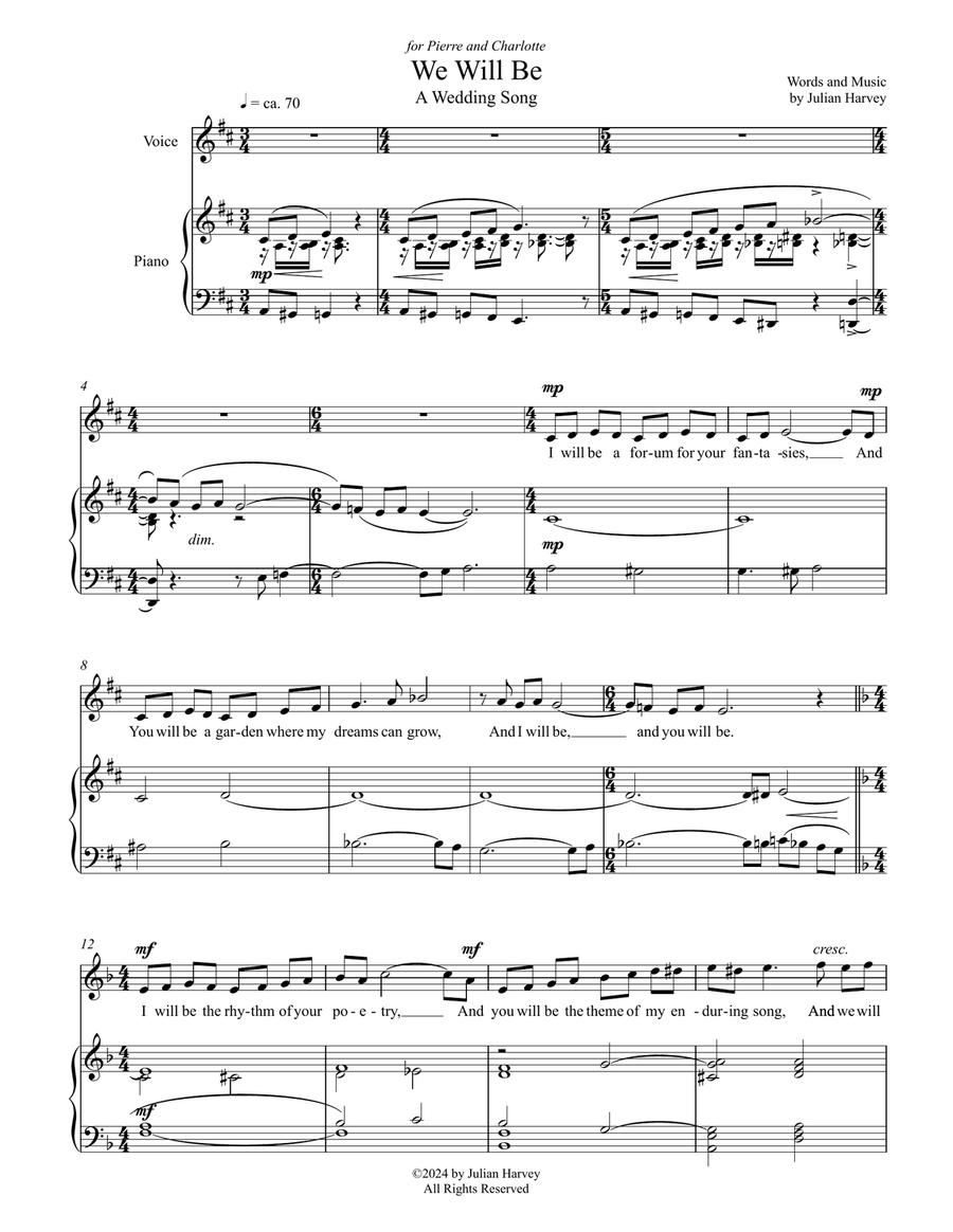 We Will Be: A Wedding Song Voice scores gallery preview page 1