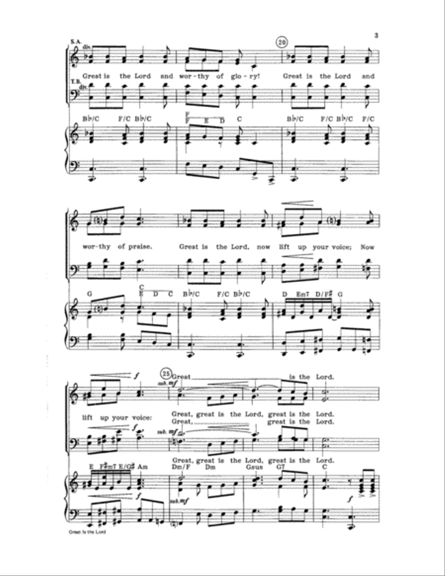 Great Is the Lord 4-Part scores gallery preview page 3