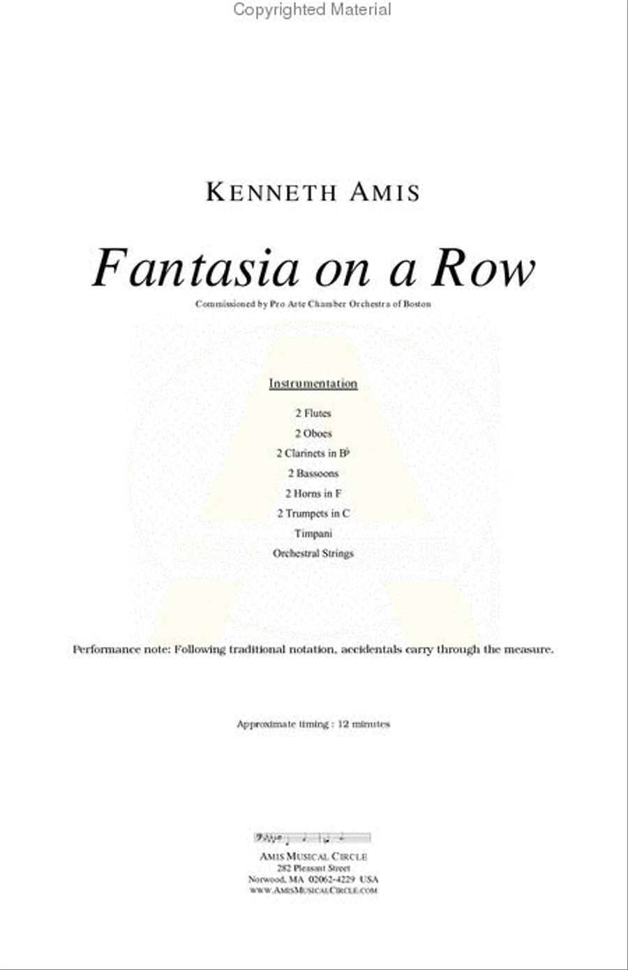 Fantasia on a Row Chamber Orchestra scores gallery preview page 2