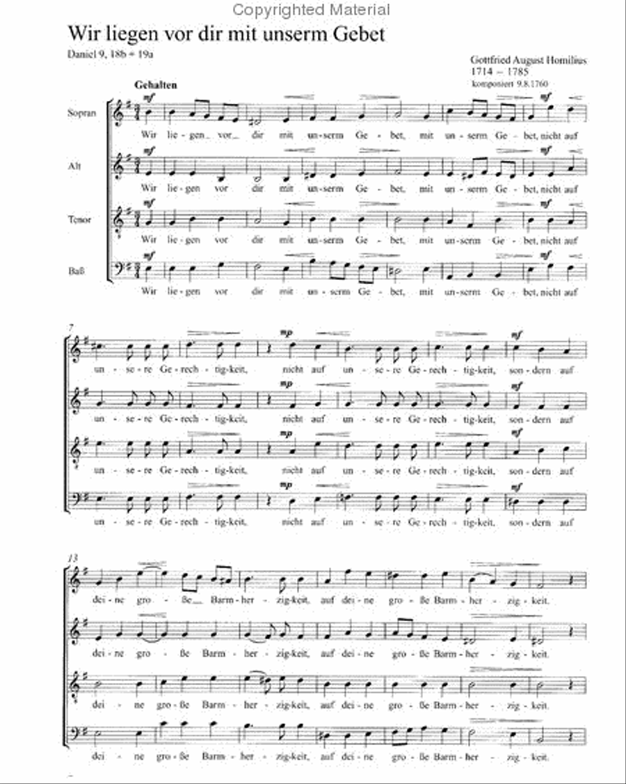 Wir liegen fur dir mit unserm Gebet 4-Part scores gallery preview page 2